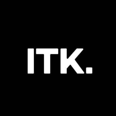 Logo of 'ITK.' in bold white capital letters on a black background.