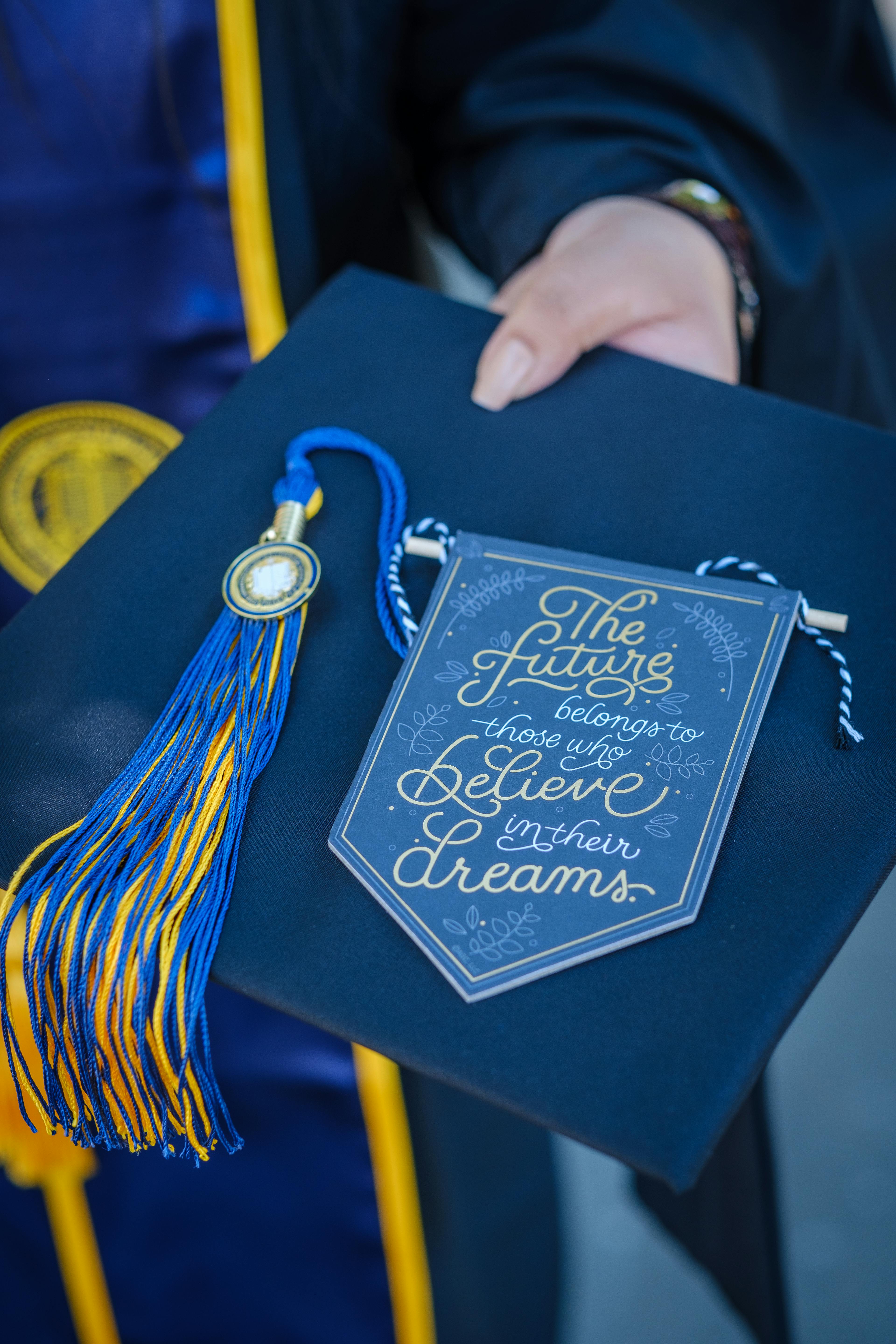 Commemorate your achievements with close-up detail shots of your graduation swag 