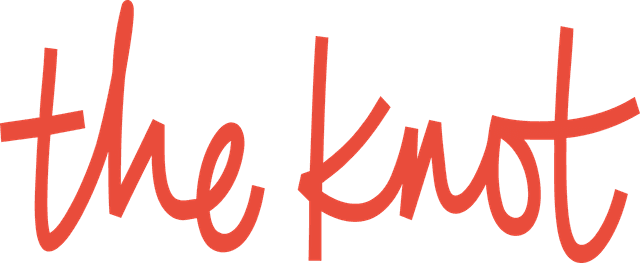 The Knot logo in red script on a transparent background.