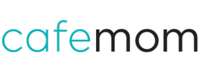 Light blue 'cafemom' logo with stylized text on a white background