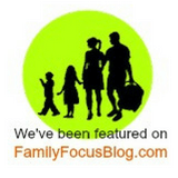 Logo of FamilyFocusBlog.com featuring silhouettes of a family with suitcases