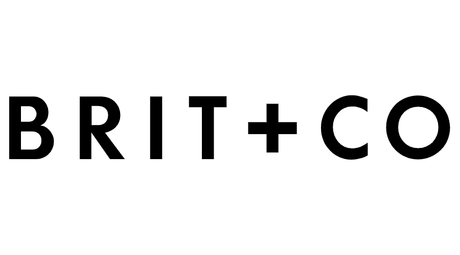 Logo of "BRIT+CO" in black letters on a white background.