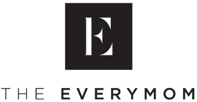 Logo of "THE EVERYMOM" featuring a stylized letter "E" within a square.