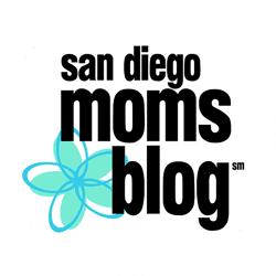 San Diego Moms Blog logo with colorful text and flower icon.