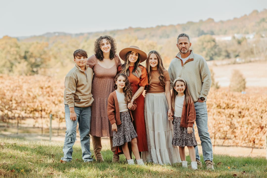 Family photo in park