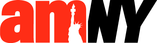 "Logo with the Statue of Liberty silhouette forming the letter 'a' in the word 'amano'."