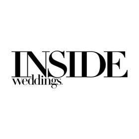 Logo of 'INSIDE weddings' with 'INSIDE' in bold black font and 'weddings' in smaller gray script.